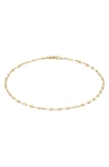Fuzion Creations 14k Gold Mirror Link Anklet In Yellow