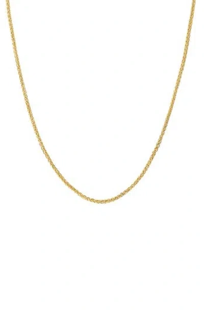 Fuzion Creations 14k Gold Wheat Chain Necklace In Yellow