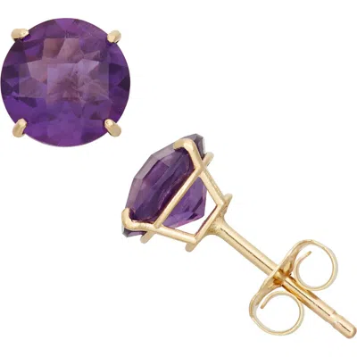 Fuzion Creations Amethyst Stud Earrings In 10k Amethyst