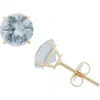 Fuzion Creations Amethyst Stud Earrings In 10kt Cr Aqua