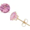 Fuzion Creations Amethyst Stud Earrings In 10kt Cr Pink Sapphire