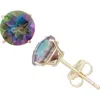 Fuzion Creations Amethyst Stud Earrings In 10kt Mystic Topaz