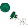 Fuzion Creations Amethyst Stud Earrings In Emerald