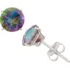 Fuzion Creations Amethyst Stud Earrings In Mystic Topaz