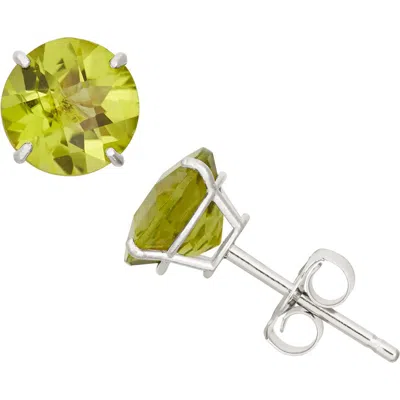 Fuzion Creations Amethyst Stud Earrings In Peridot