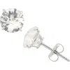 Fuzion Creations Amethyst Stud Earrings In White Sapphire/white Gold