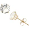 Fuzion Creations Amethyst Stud Earrings In White Sapphire/yellow Gold