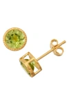 Fuzion Creations Bezel Set Stud Earrings In Peridot
