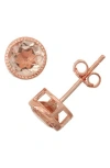 Fuzion Creations Bezel Set Stud Earrings In Rose Gold
