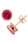 Fuzion Creations Bezel Set Stud Earrings In Ruby