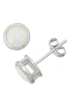 Fuzion Creations Bezel Set Stud Earrings In Silver