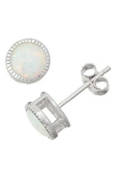 Fuzion Creations Bezel Set Stud Earrings In Silver