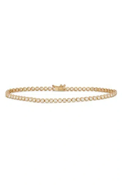 Fuzion Creations Cubic Zirconia Bezel Tennis Bracelet In Yellow