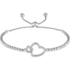 Fuzion Creations Cubic Zirconia Heart Slider Bracelet In Silver
