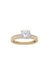 Fuzion Creations Cubic Zirconia Ring In Yellow