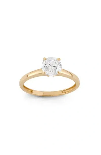 Fuzion Creations Cubic Zirconia Ring In Yellow