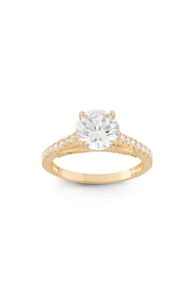 Fuzion Creations Cubic Zirconia Ring In Yellow