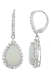 Fuzion Creations Cz & Lab-created Stone Teardrop Earrings In Silver