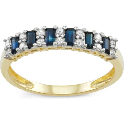 Fuzion Creations Diamond & Blue Sapphire Band Ring