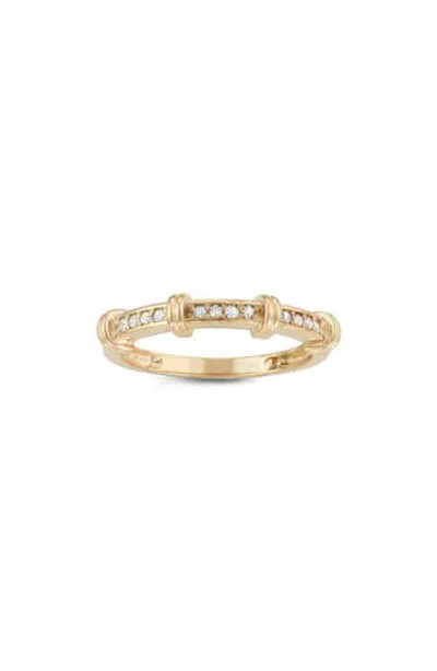Fuzion Creations Diamond Band Ring In Yellow