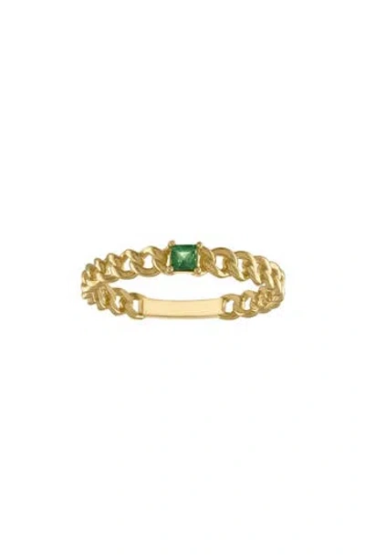 Fuzion Creations Emerald Ring In Emerald/yellow Gold