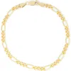 Fuzion Creations Figaro Chain Bracelet In Yellow