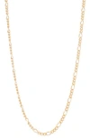 Fuzion Creations Figaro Chain Necklace In Yellow