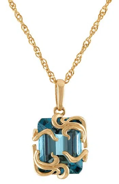 Fuzion Creations Gemstone Pendant Necklace In London Blue Topaz