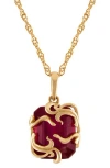 Shop Fuzion Creations Gemstone Pendant Necklace In Ruby Medusa