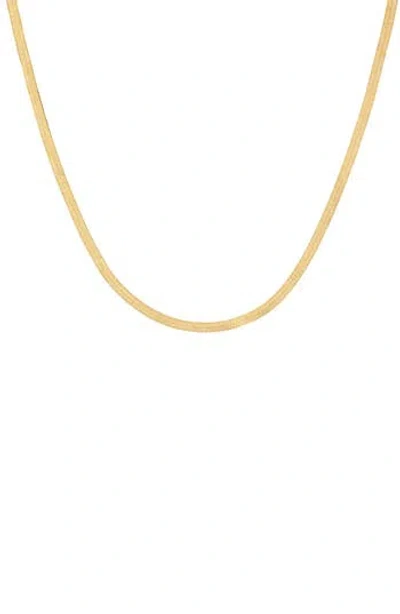 Fuzion Creations Herringbone Chain Necklace In Yellow