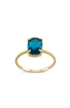 Fuzion Creations London Blue Topaz Ring In Yellow