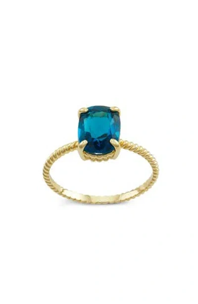 Fuzion Creations London Blue Topaz Ring In Yellow