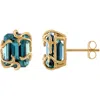 Fuzion Creations London Gemstone Stud Earrings In London Blue Topaz