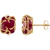 Fuzion Creations London Gemstone Stud Earrings In Ruby