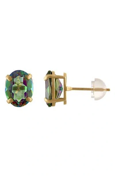 Fuzion Creations Mystic Topaz Stud Earrings In Yellow