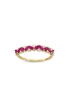 Fuzion Creations Ruby & Diamond Ring In Yellow