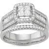 Fuzion Creations Set Of 2 Lab Grown White Sapphire Stackable Rings In Silver
