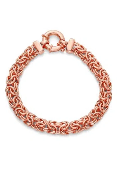 Fuzion Creations Sterling Silver Byzantine Bracelet In Rose
