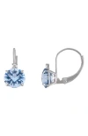 Fuzion Creations Stone & Diamond Drop Earrings In Aquamarine