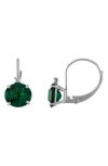Fuzion Creations Stone & Diamond Drop Earrings In Emerald
