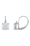 Fuzion Creations Stone & Diamond Drop Earrings In Opal