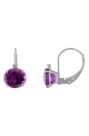 Fuzion Creations Stone & Diamond Drop Earrings In Purple