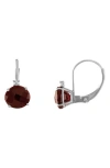 Fuzion Creations Stone & Diamond Drop Earrings In Burgundy