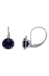 Fuzion Creations Stone & Diamond Drop Earrings In Sapphire