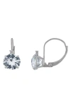 Fuzion Creations Stone & Diamond Drop Earrings In White Sapphire