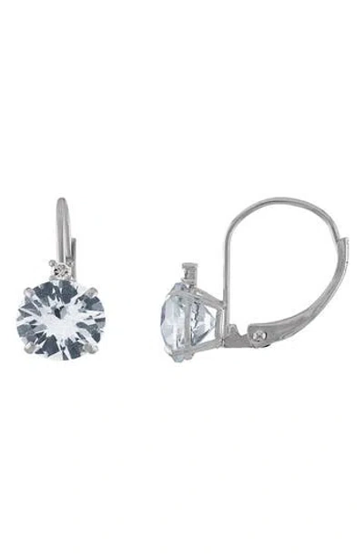 Fuzion Creations Stone & Diamond Drop Earrings In White Sapphire