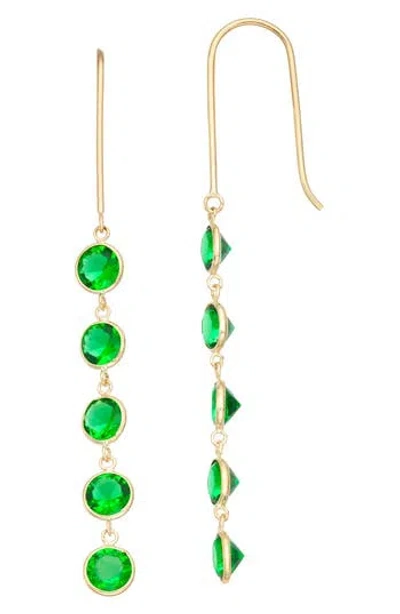 Fuzion Creations Stone Drop Earrings In Emerald