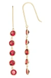Fuzion Creations Stone Drop Earrings In Garnet