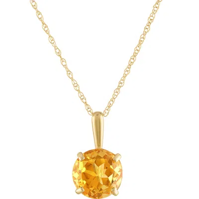 Fuzion Creations Stone Pendant Necklace In Citrine