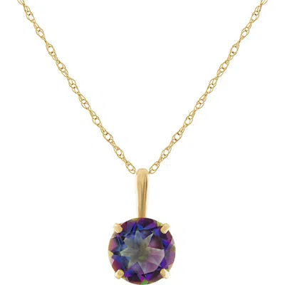 Fuzion Creations Stone Pendant Necklace In Mystic Topaz